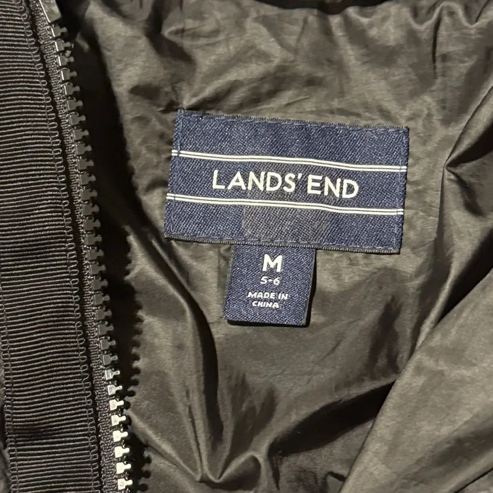 Lands' End black girl's puffer jacket size medium